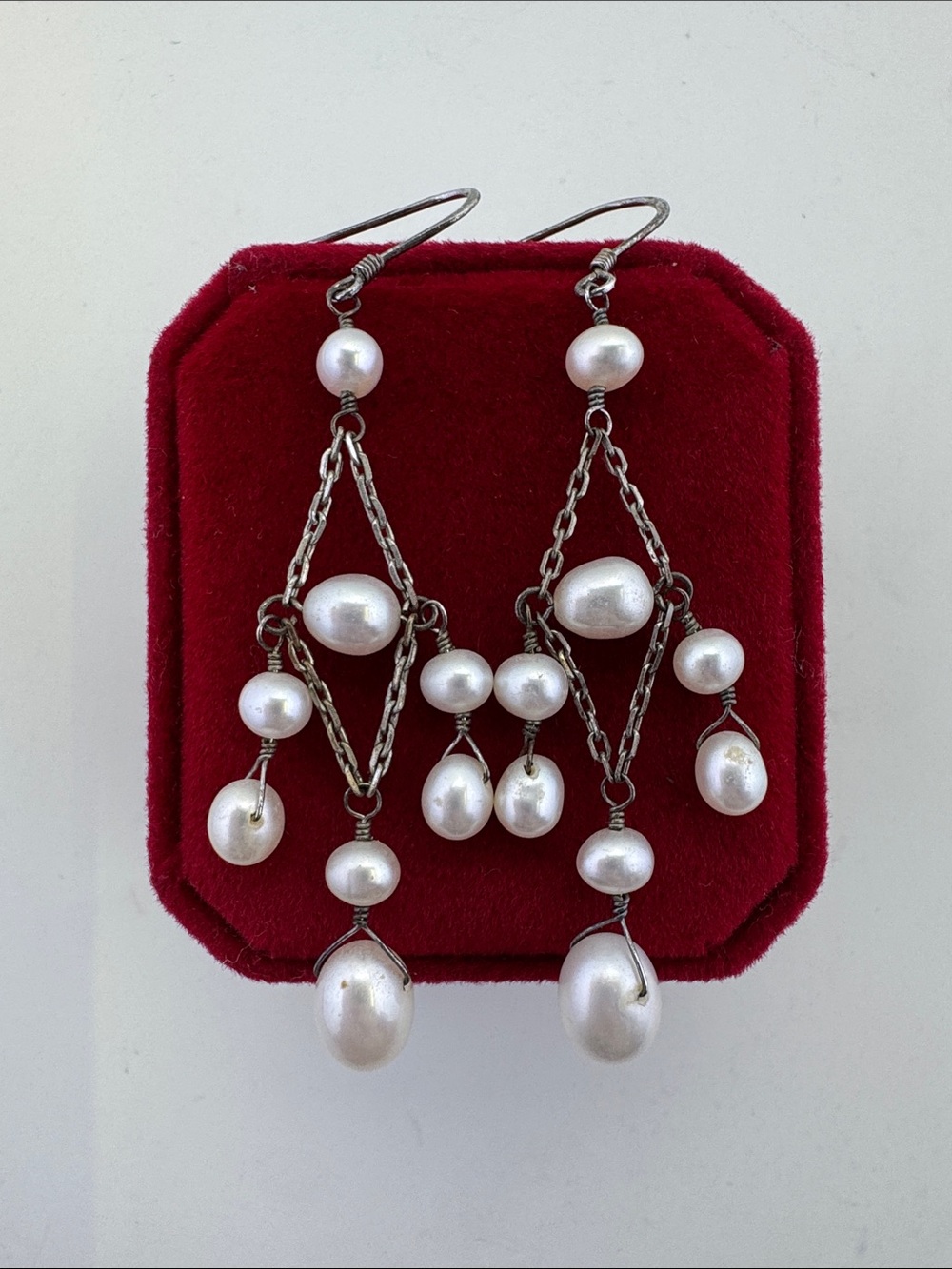 💛 Vintage 925 Genuine Freshwater Pearl Chandelier Earrings | Ocean Goddess